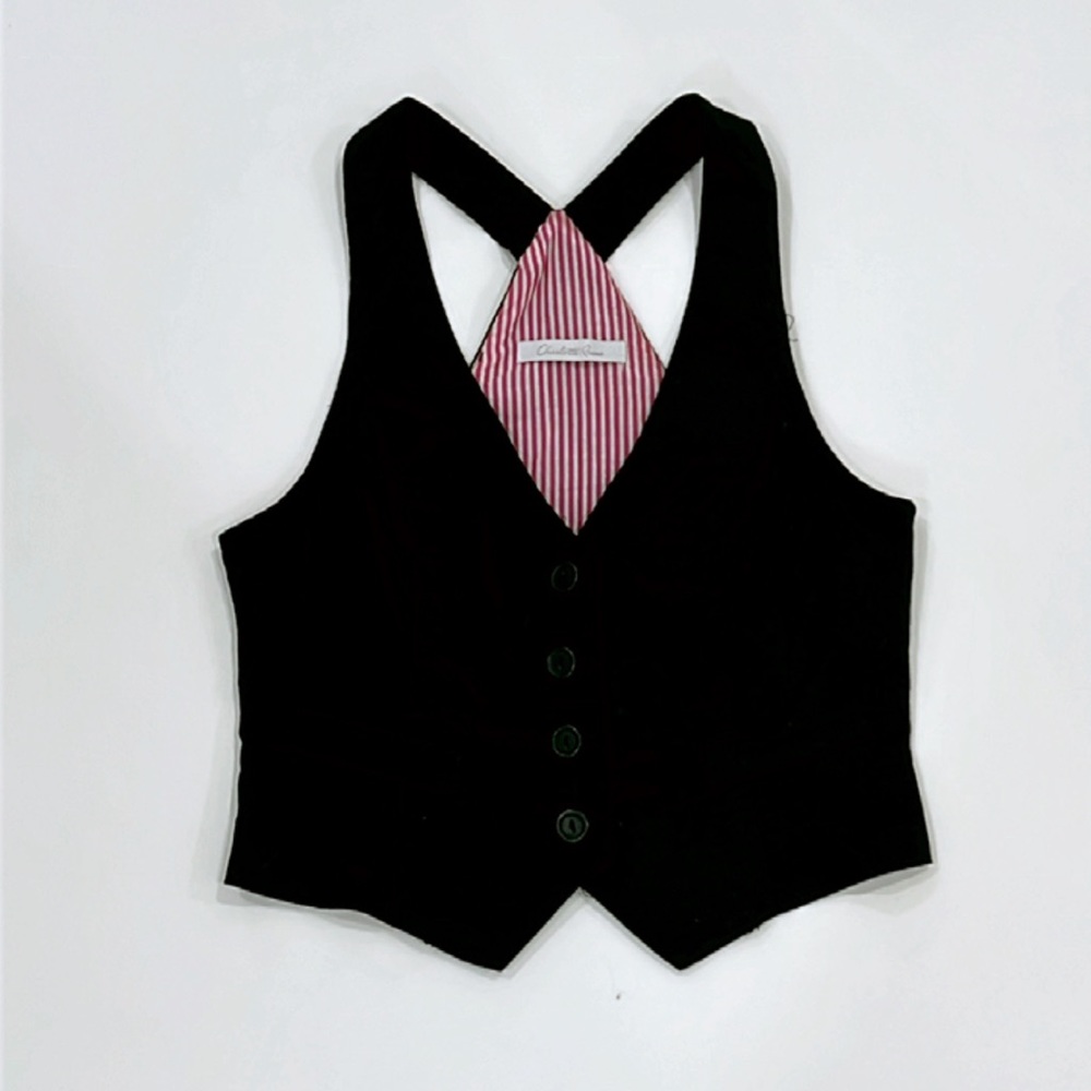 Women Black Tuxedo Vest